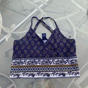 Blue bohemian crop top